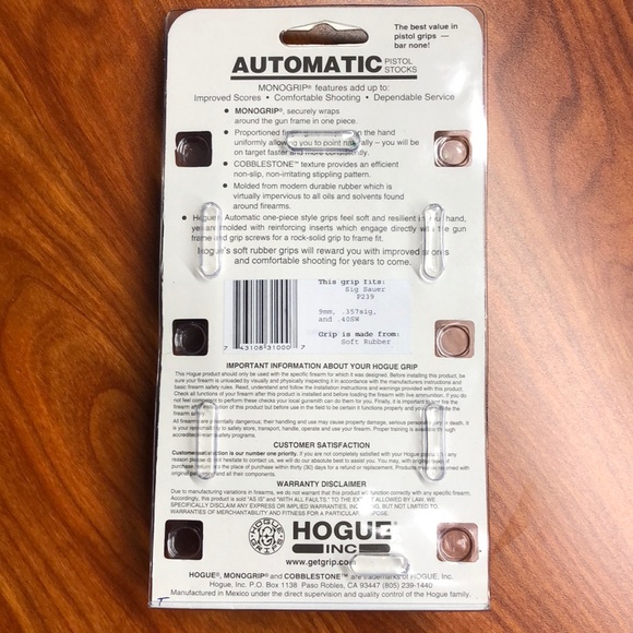Hogue rubber pistol grips-Sig Sauer P239 - Picture 2 of 6